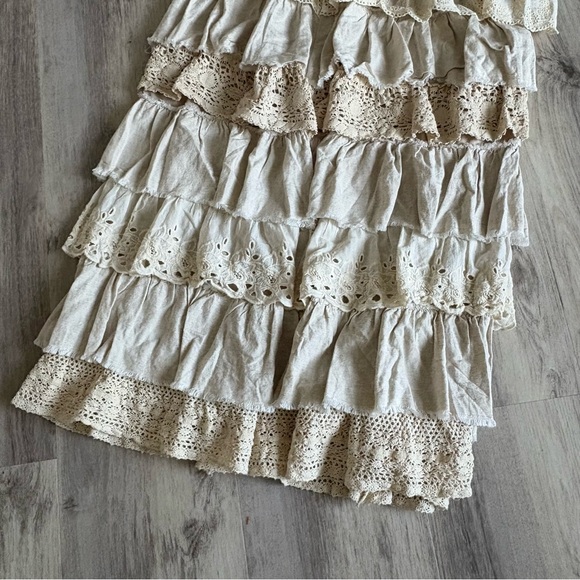 Jaded Gypsy Boho Shabby Chic Cream Tier Skirt One Size NWT Layers Of Love - Picture 2 of 9